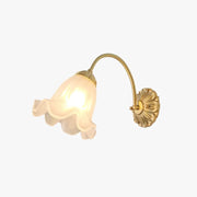 Arisha Retro LED Indoor Wall Lamp Gold Glass Flower-shaped Design Bedroom - Lamp Copper