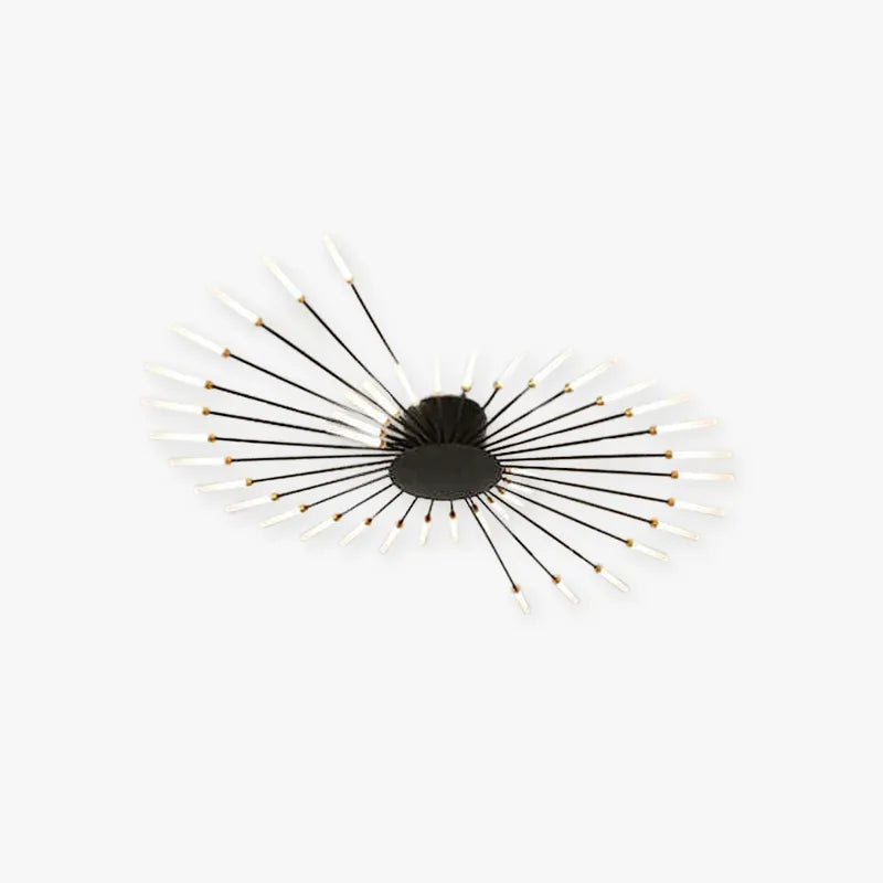 Wesley Flush-Mount Ceiling Light Fireworks, Black/Gold - Lamp Copper
