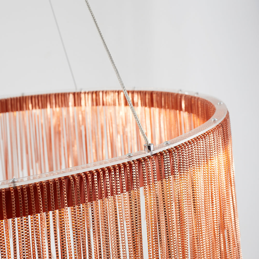 Arisha Tassel Chain Art Deco Pendant Light Silver/Gold Living Room/Hall - Lamp Copper