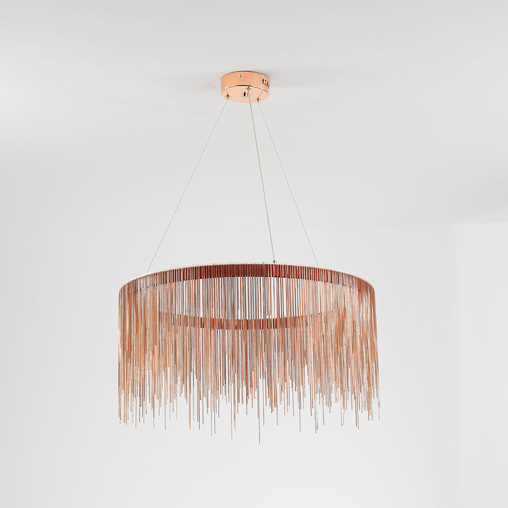 Arisha Tassel Chain Art Deco Pendant Light Silver/Gold Living Room/Hall - Lamp Copper