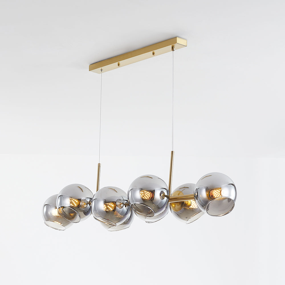 Valentina Modern Glass Globe Bubble Pendant Light Black/Gold - Lamp Copper