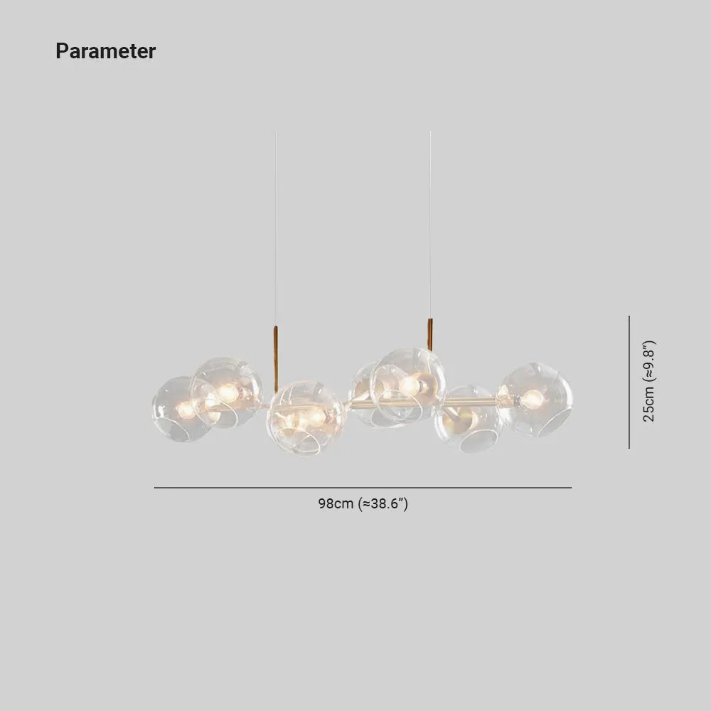 Valentina Modern Glass Globe Bubble Pendant Light Black/Gold - Lamp Copper