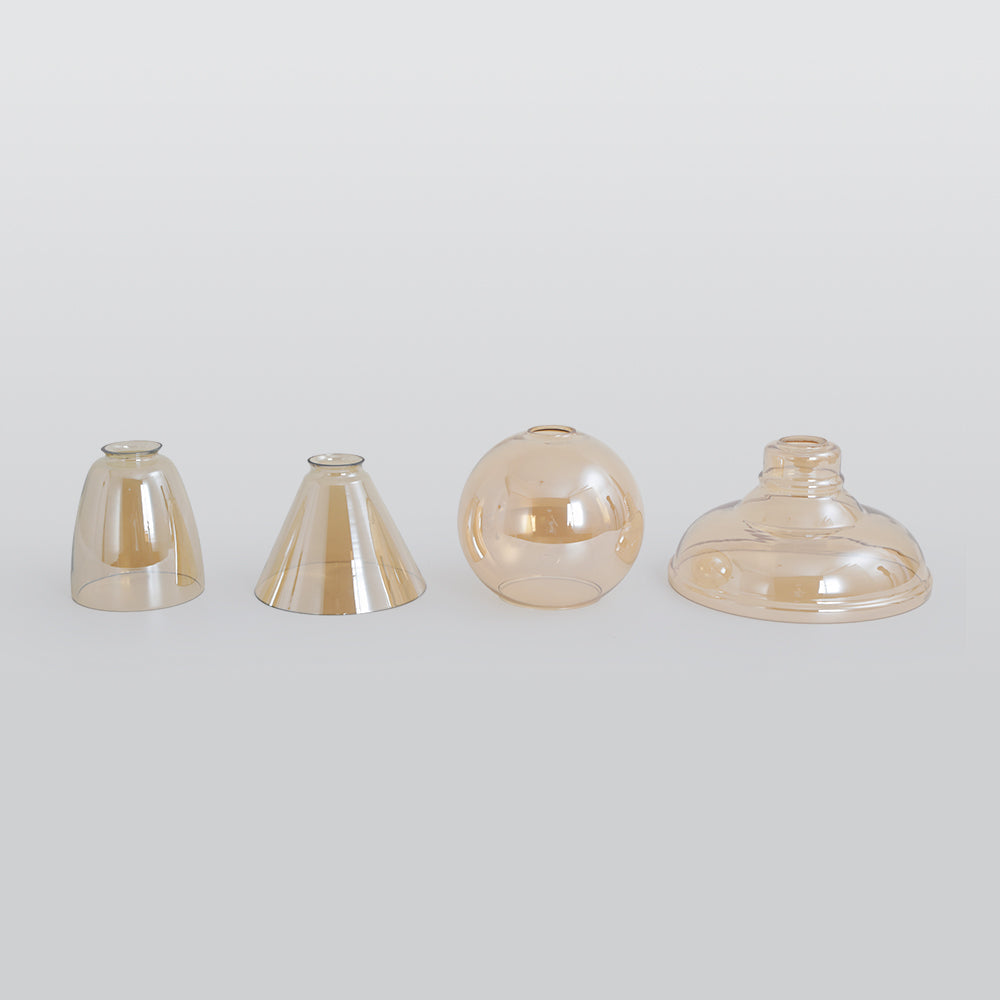 June Industrial Glass Pendant Light Clear/Amber/Smoke Grey - Lamp Copper