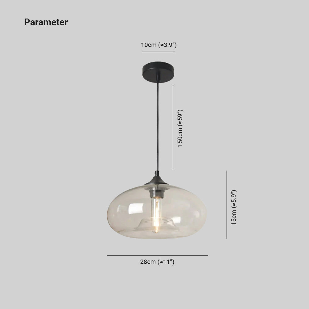 Valentina Modern Bread Shaped Glass Pendant Light, 6 Colour - Lamp Copper