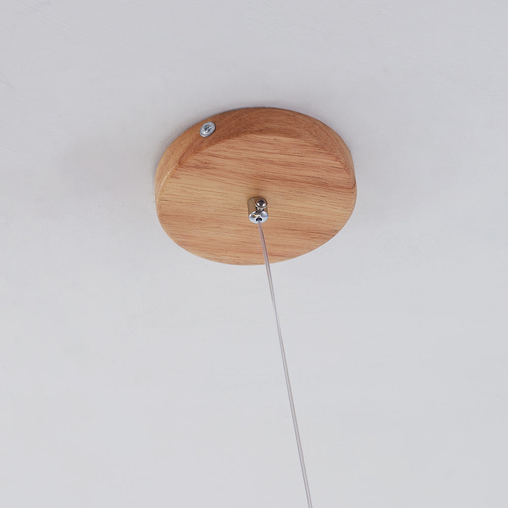 Valentina Glass Bubble Pendant Light Wood/Walnut - Lamp Copper