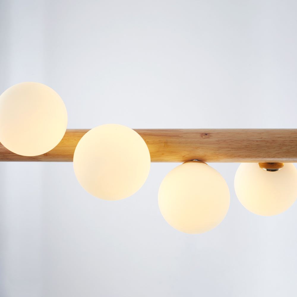 Valentina Glass Bubble Pendant Light Wood/Walnut - Lamp Copper