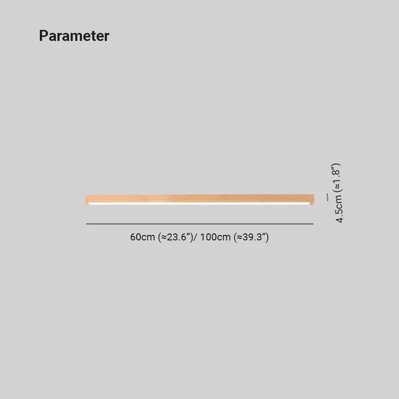 Arisha Linear Slim Ceiling Light, Wood - Lamp Copper