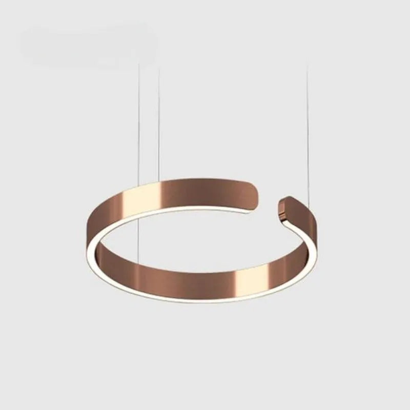 Arisha Luxury Minimalist LED Ring Pendant Light - Lamp Copper