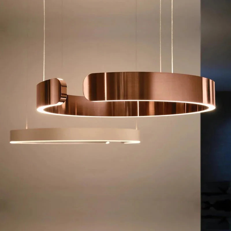 Arisha Luxury Minimalist LED Ring Pendant Light - Lamp Copper