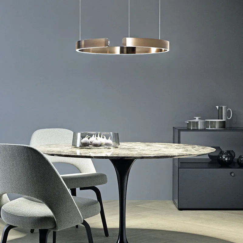 Arisha Luxury Minimalist LED Ring Pendant Light - Lamp Copper