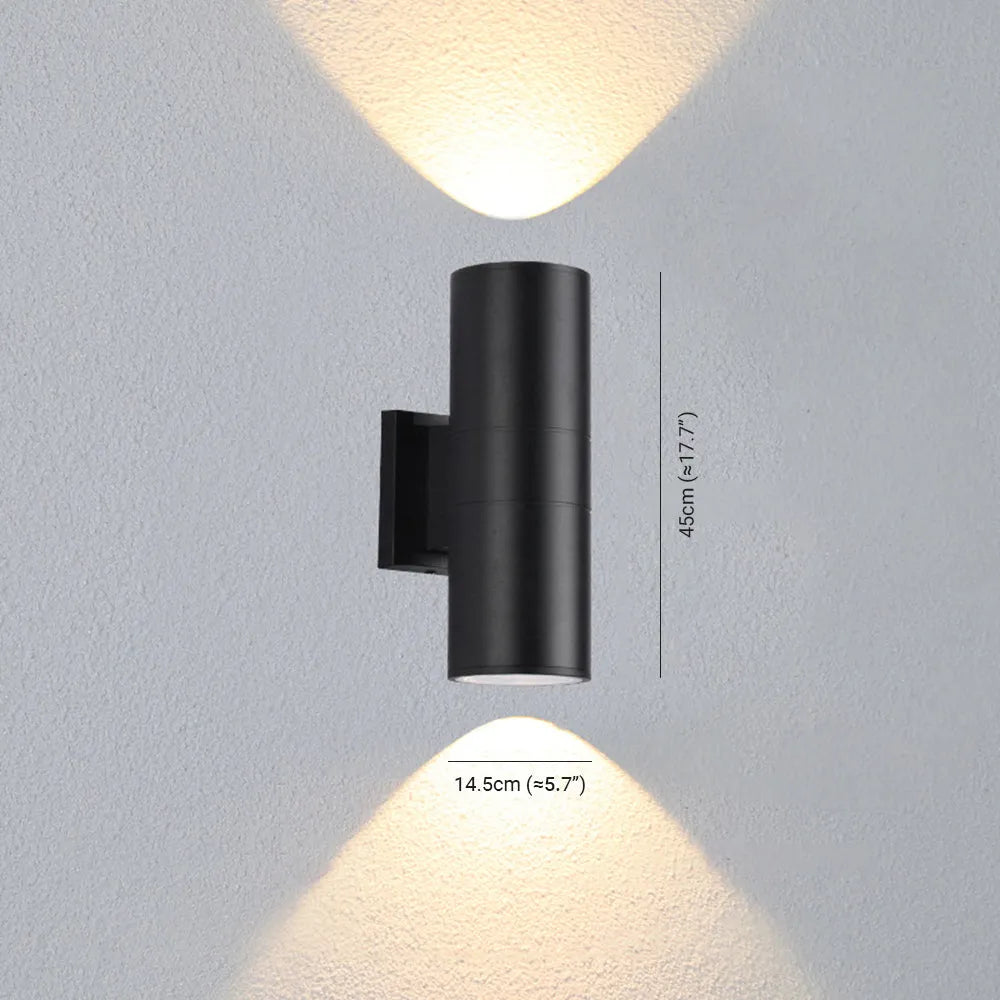 Kren Minimalist Metal Double-headed Outdoor Wall Lamp, Black - Lamp Copper