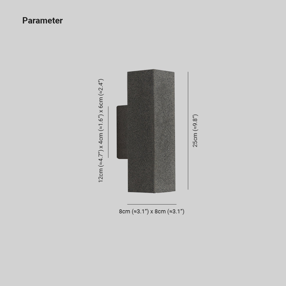 Ray Minimalist Cement Square Outdoor Wall Lamp, White - Lamp Copper