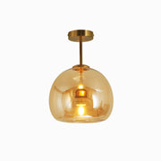 Rhea Glass Semi-Flush Mount Ceiling Light/Pendant Light - Lamp Copper