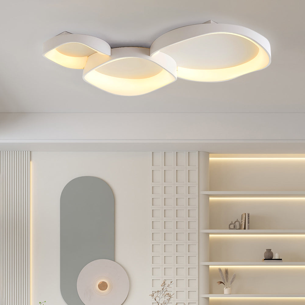 Arisha Modern Wave Flush Mount Ceiling Light - Lamp Copper