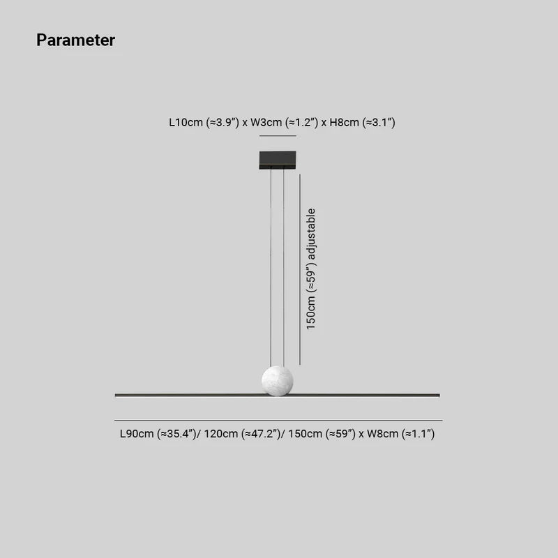 Arisha Minimalist Linear Bubble Pendant Light Marble - Lamp Copper