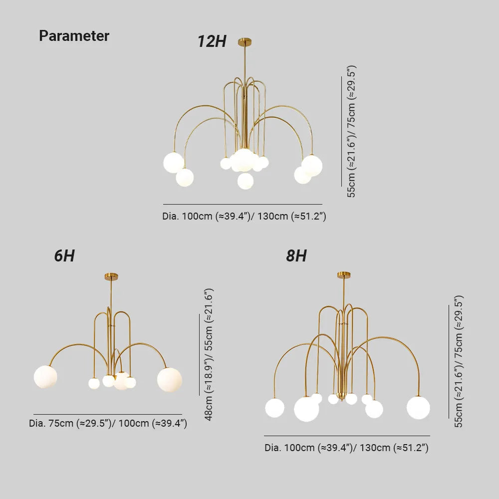 Monica Pendant Light Double Layer Glass Bubble - Lamp Copper