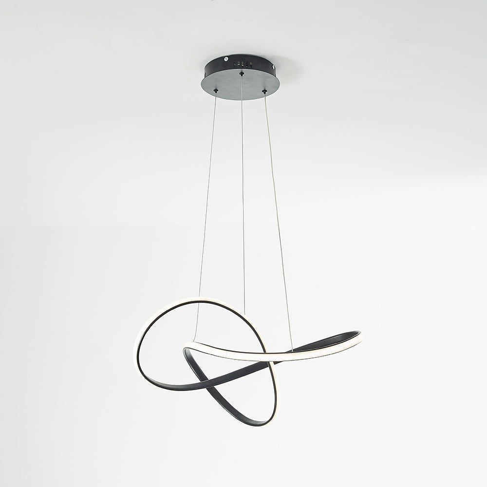 Arisha Pendant Light linear Modern, Acrylic/Metal, Black/White, Dining Room - Lamp Copper