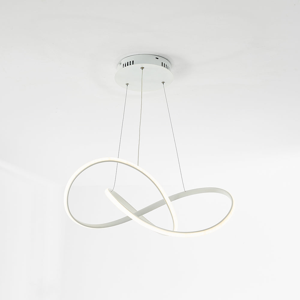 Arisha Pendant Light linear Modern, Acrylic/Metal, Black/White, Dining Room - Lamp Copper