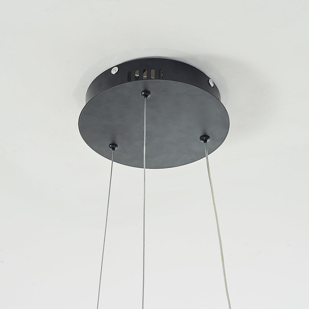 Arisha Pendant Light linear Modern, Acrylic/Metal, Black/White, Dining Room - Lamp Copper