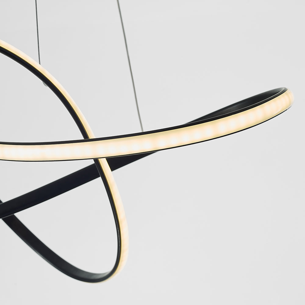 Arisha Pendant Light linear Modern, Acrylic/Metal, Black/White, Dining Room - Lamp Copper