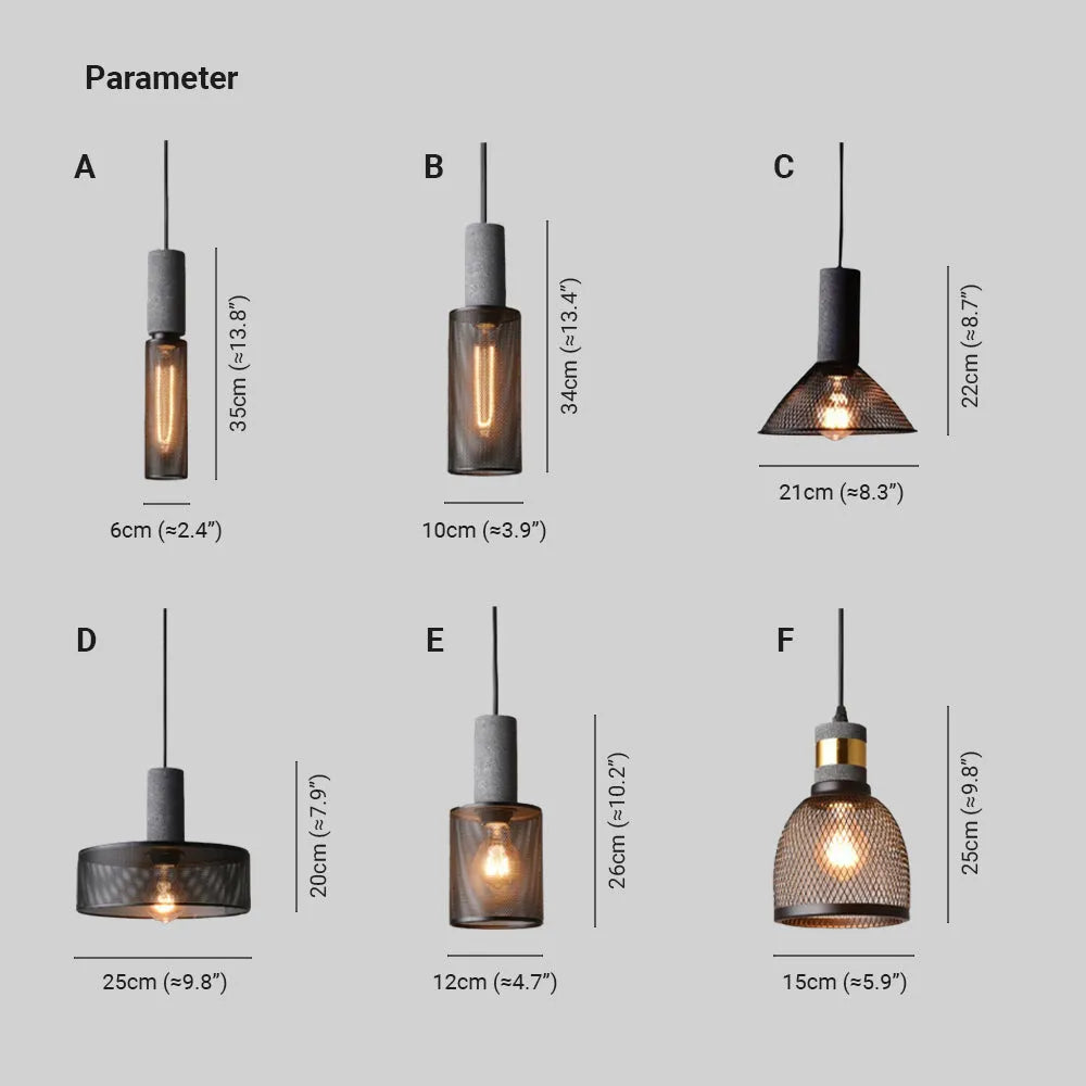 Xenith Industrial Cylindrical Pendant Light, Cement/Metal - Lamp Copper