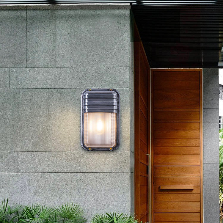 Wyre Wall Lamp Geometric Modern Metal Glass Outdoor - Lamp Copper