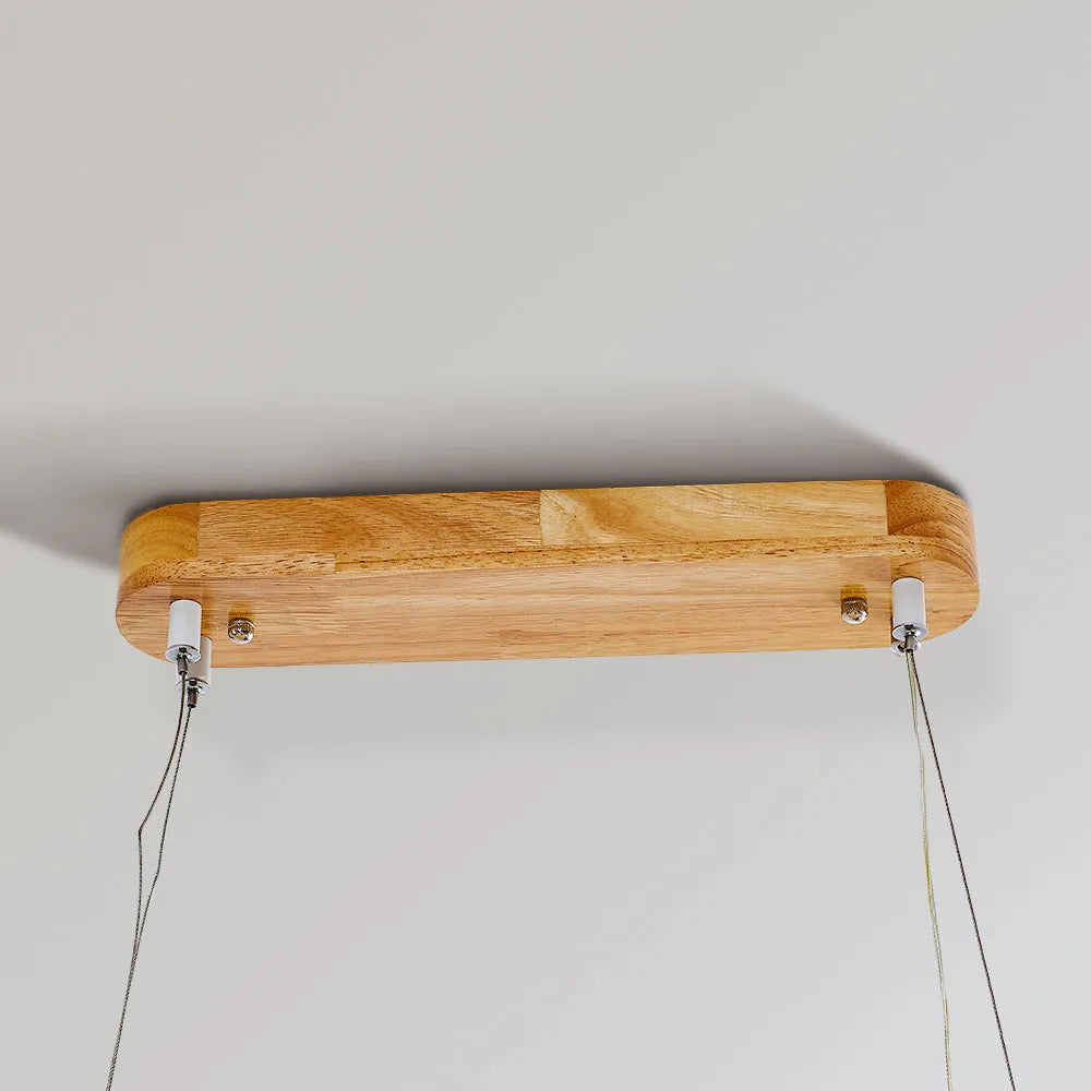 Veon Contemporary Oval Wooden Pendant Light - Lamp Copper