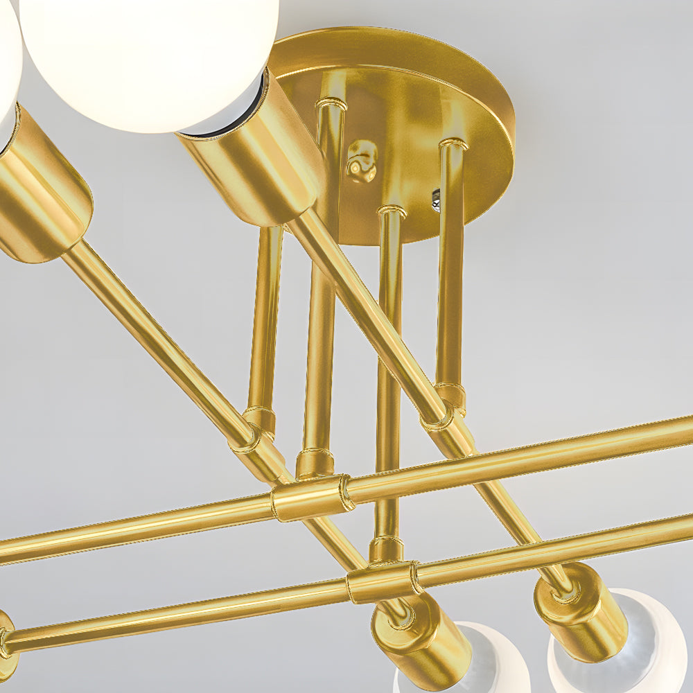 Lindsy Modern Flush Mount Ceiling Light, Gold & Black - Lamp Copper