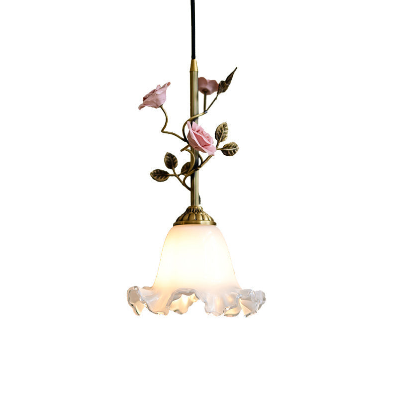 Ilsoris Individual Creativity Rose Glass Ceramic Pendant Lamp - Lamp Copper