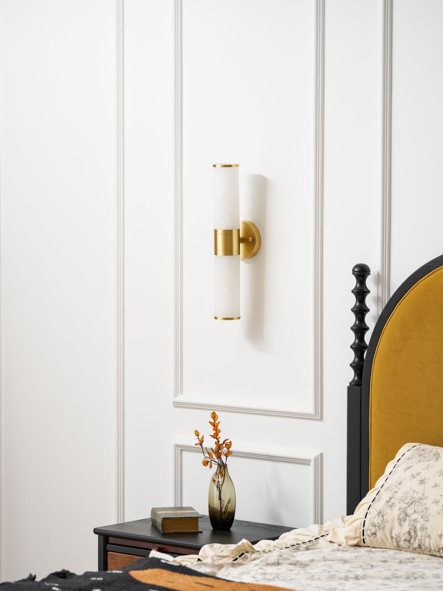 Kaia Minimalist Alabaster Wall Lamp - Lamp Copper