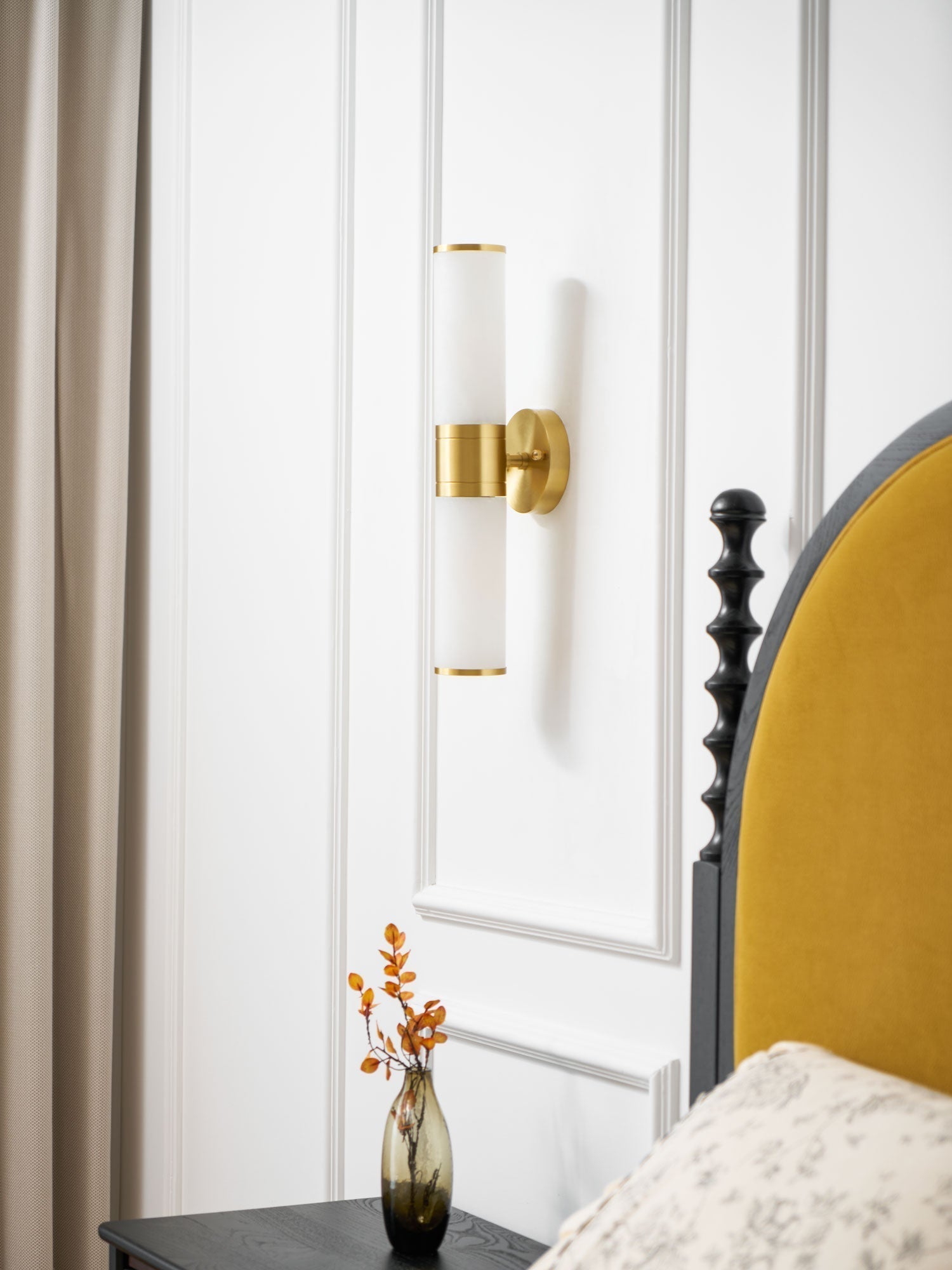 Kaia Minimalist Alabaster Wall Lamp - Lamp Copper