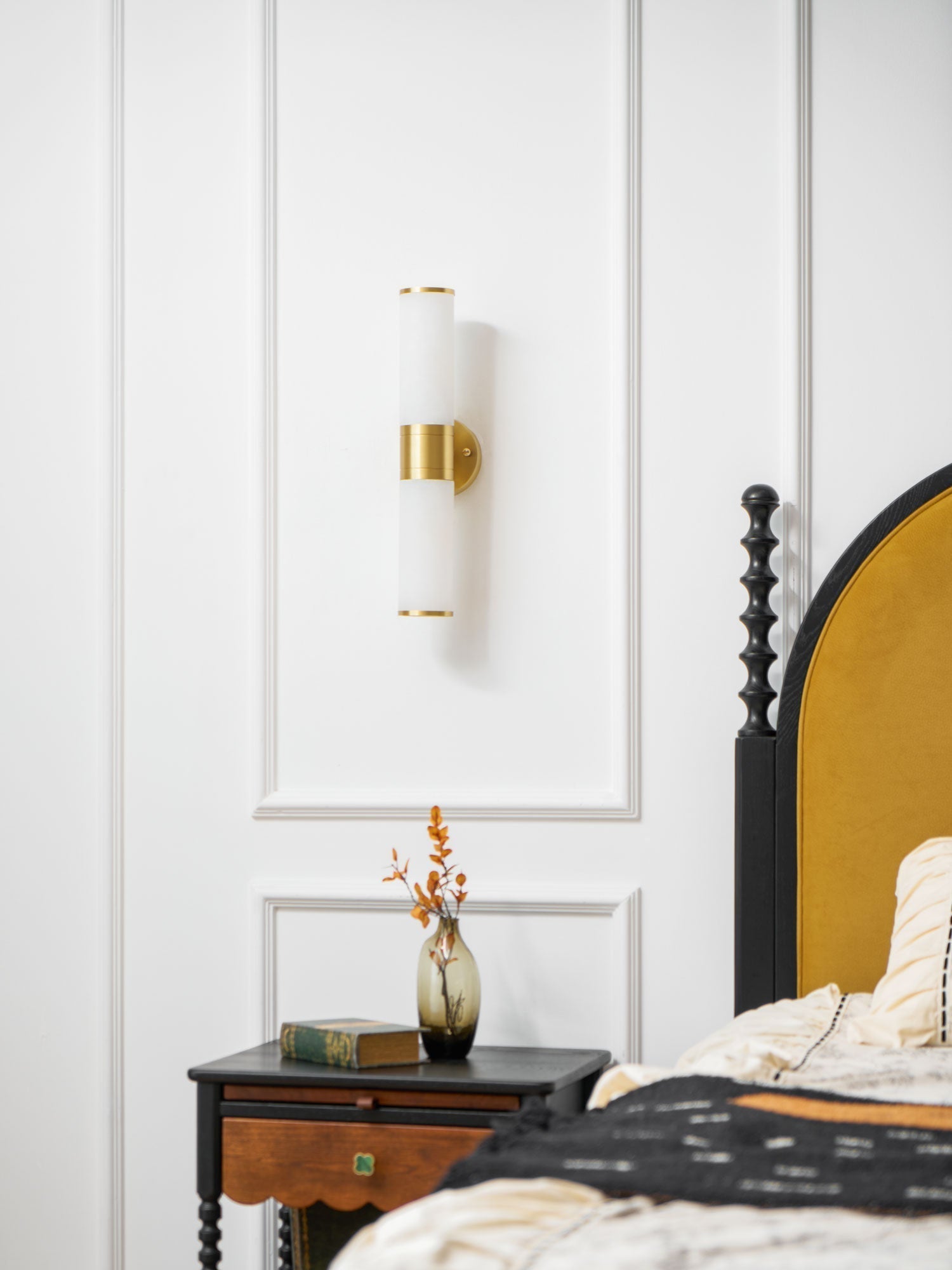 Kaia Minimalist Alabaster Wall Lamp - Lamp Copper