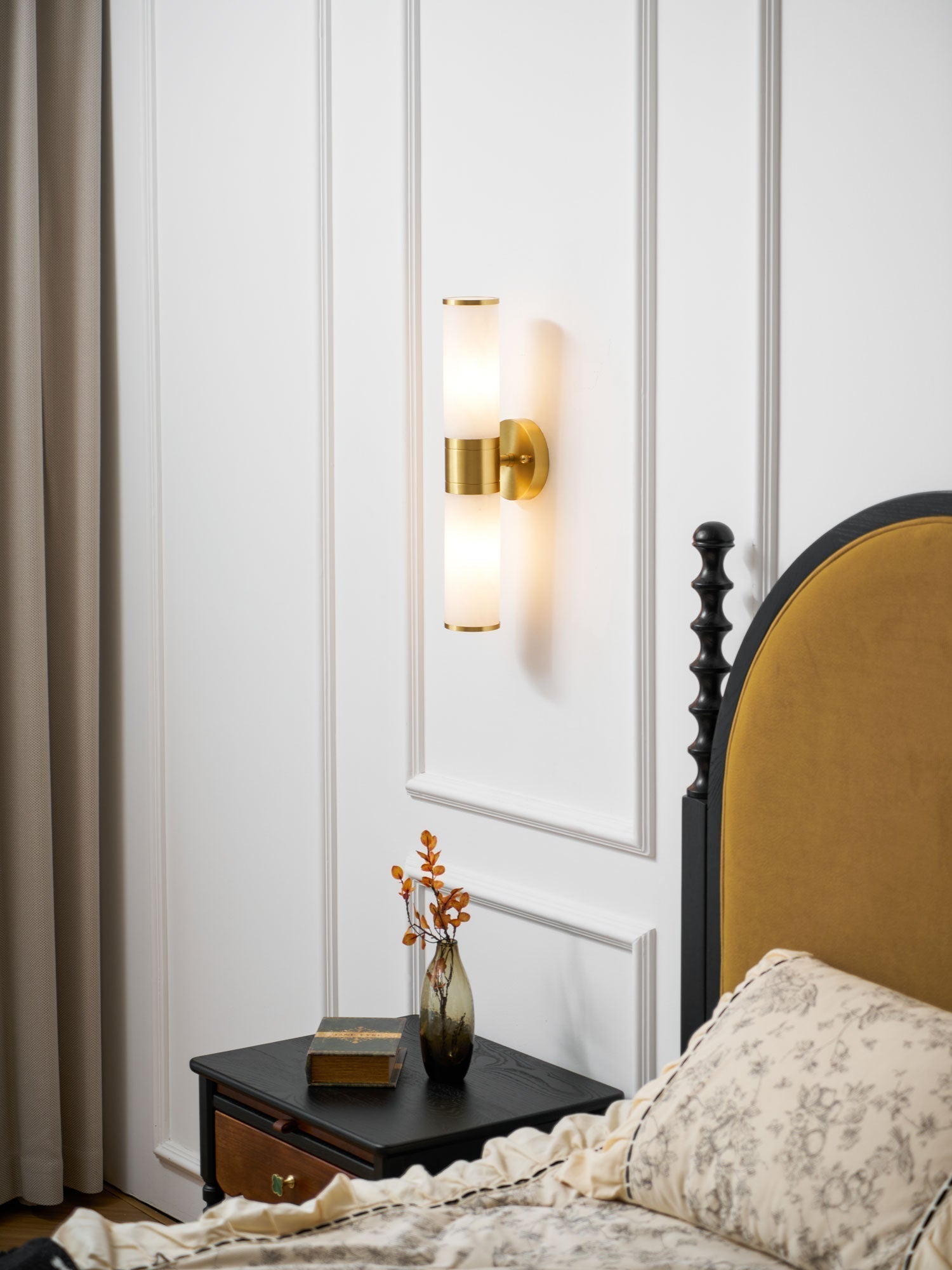 Kaia Minimalist Alabaster Wall Lamp - Lamp Copper