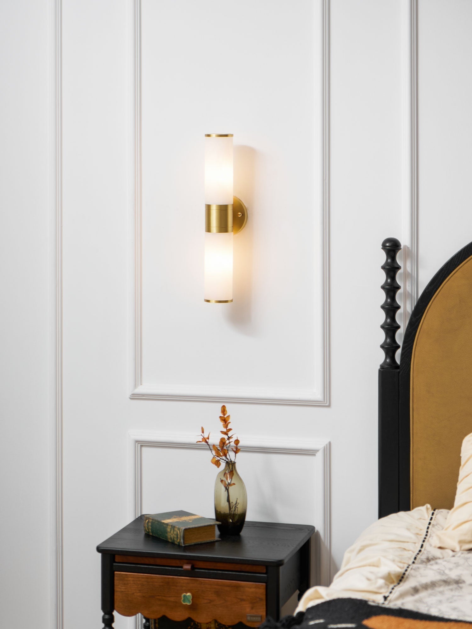 Kaia Minimalist Alabaster Wall Lamp - Lamp Copper