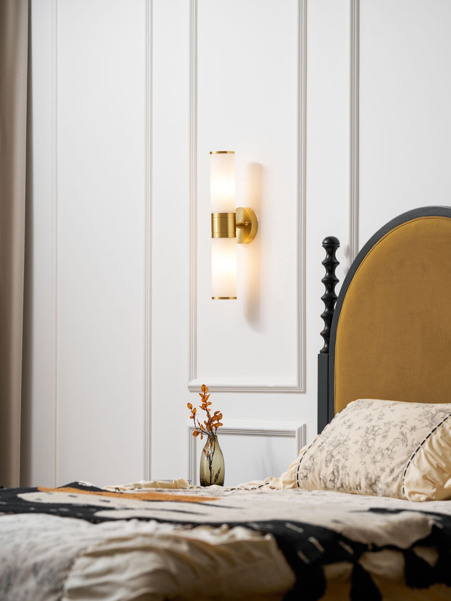 Kaia Minimalist Alabaster Wall Lamp - Lamp Copper