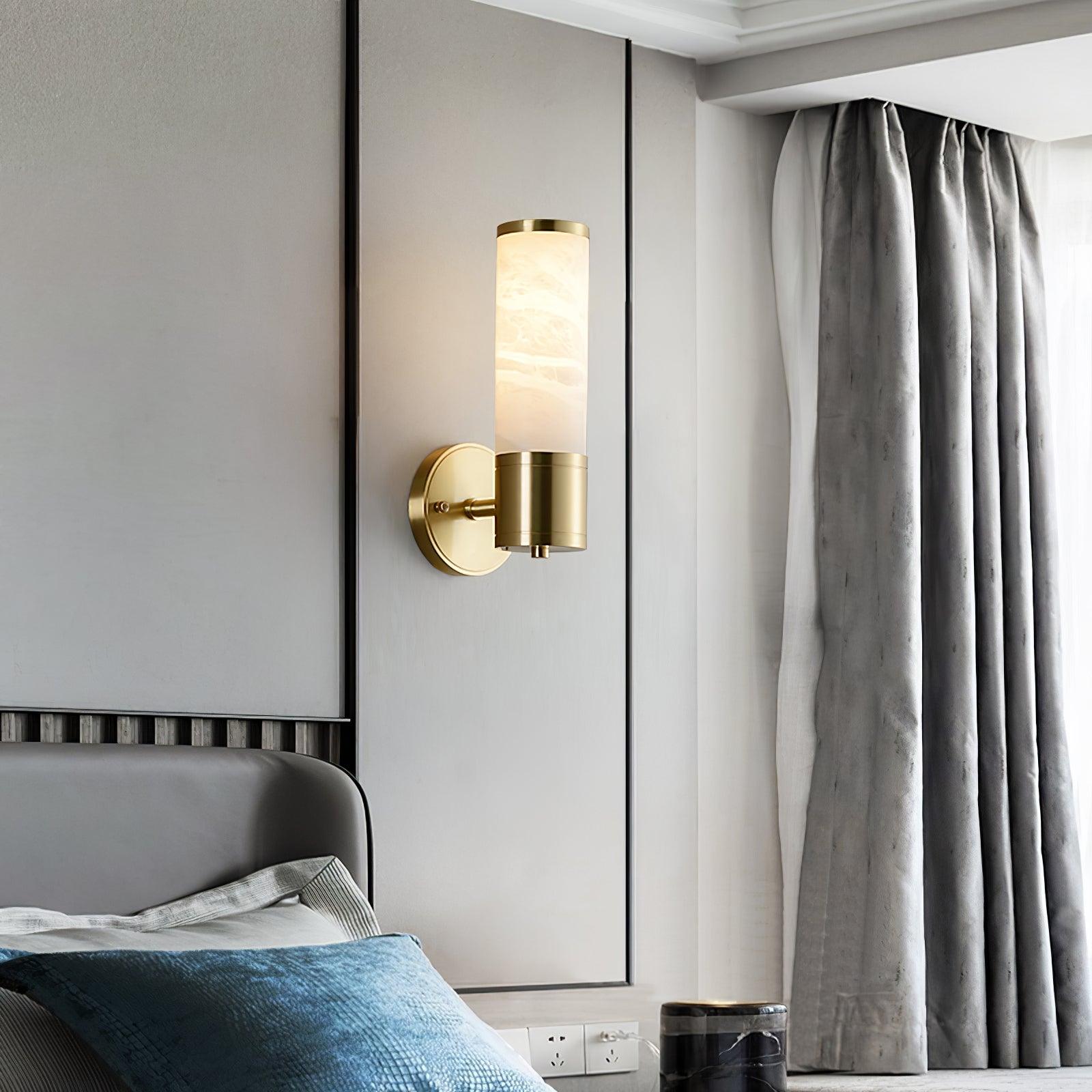 Kaia Minimalist Alabaster Wall Lamp - Lamp Copper