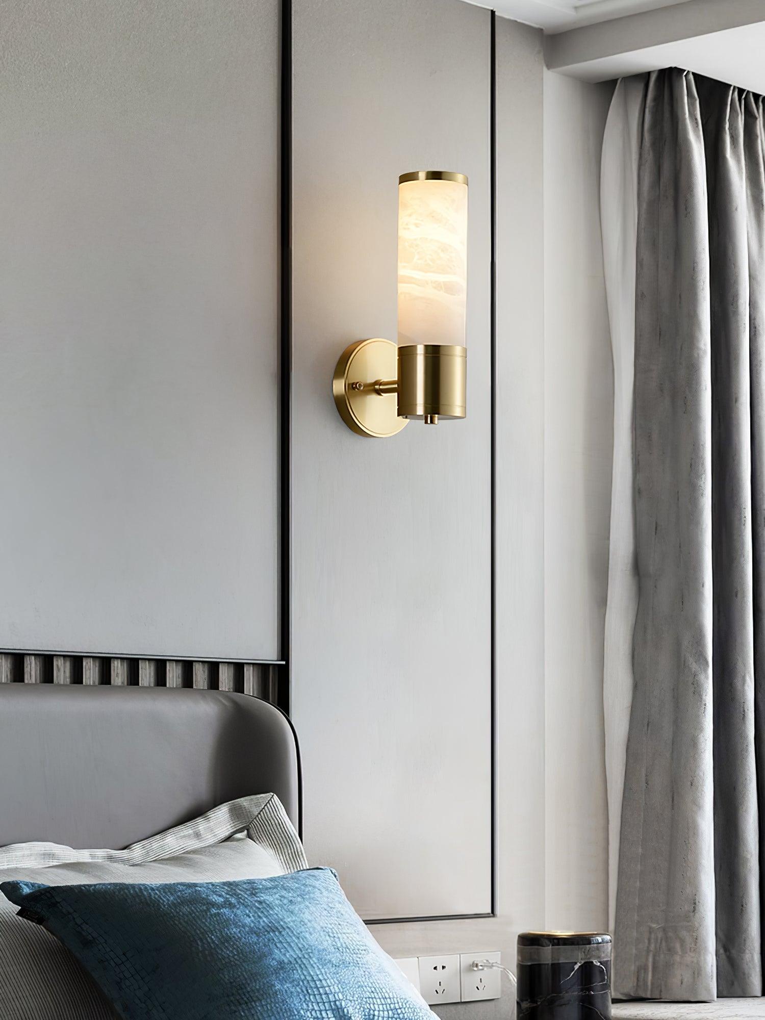 Kaia Minimalist Alabaster Wall Lamp - Lamp Copper