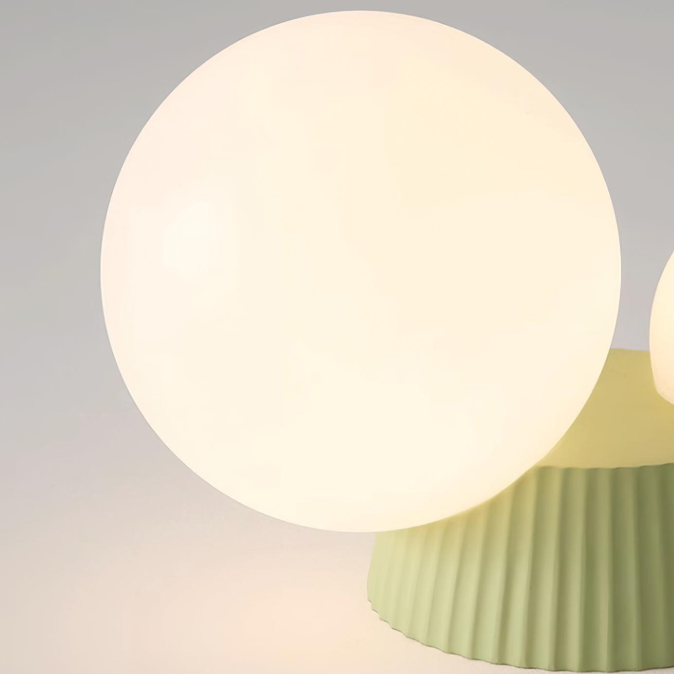 Ceiling Light Playful Asymmetry with Dual Frosted Glass Globes - Lamp Copper