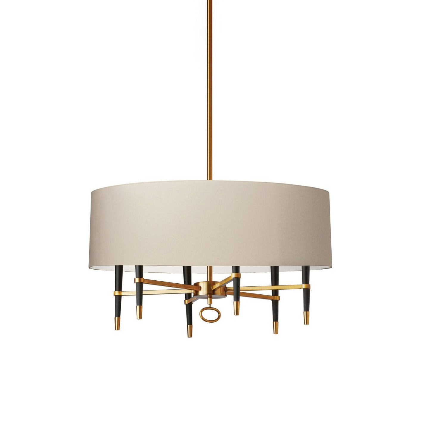 Veshaa Elegance Vintage Brass Fabric Chandelier - Lamp Copper
