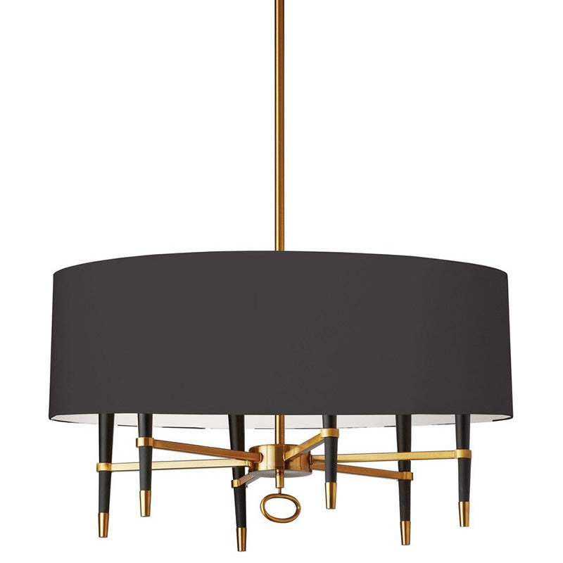 Veshaa Elegance Vintage Brass Fabric Chandelier - Lamp Copper