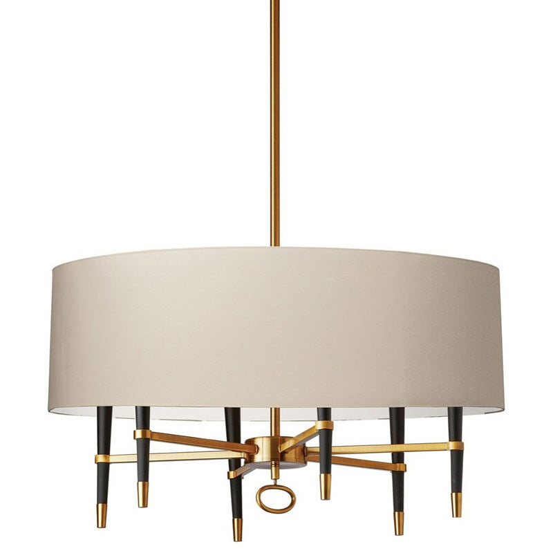 Veshaa Elegance Vintage Brass Fabric Chandelier - Lamp Copper