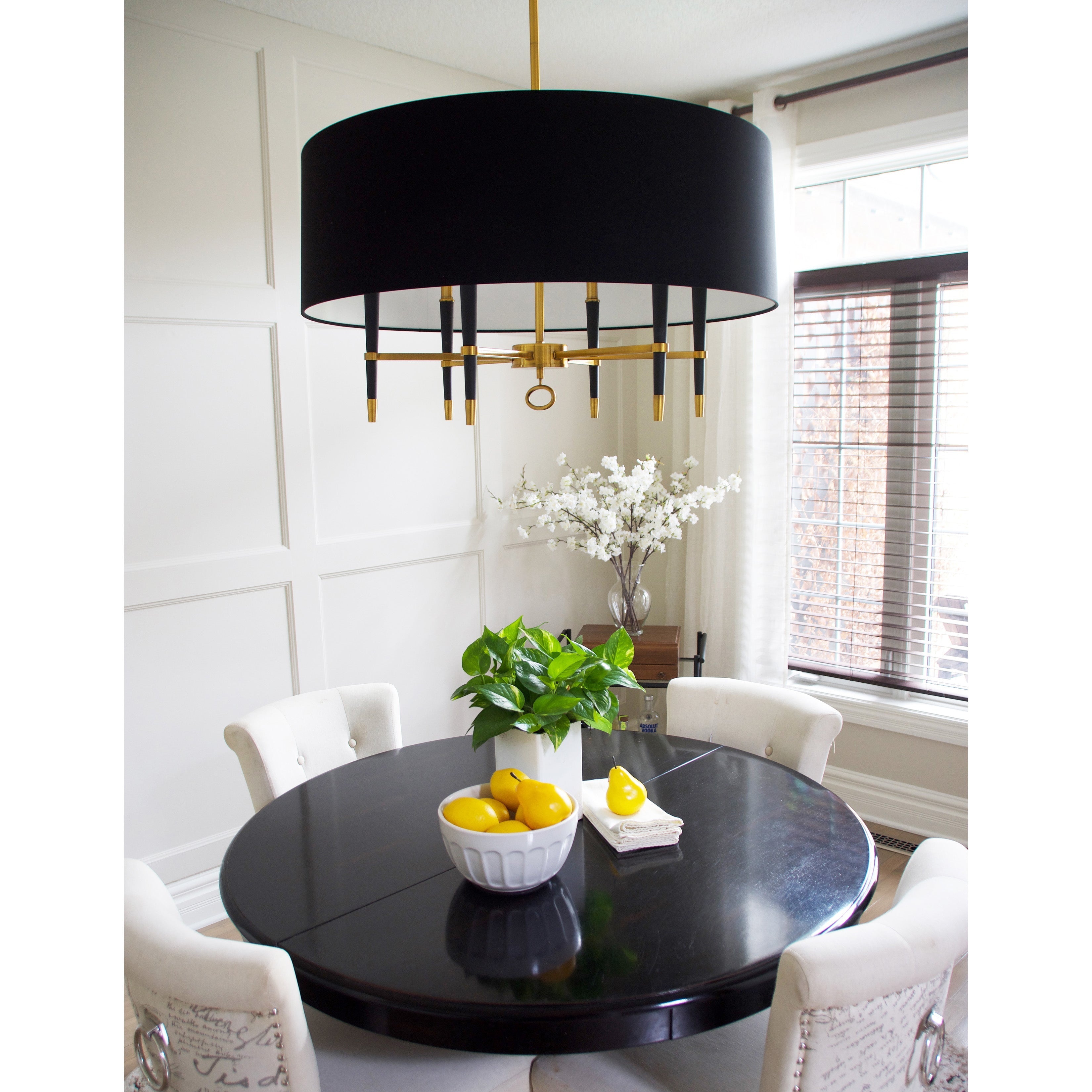 Veshaa Elegance Vintage Brass Fabric Chandelier - Lamp Copper