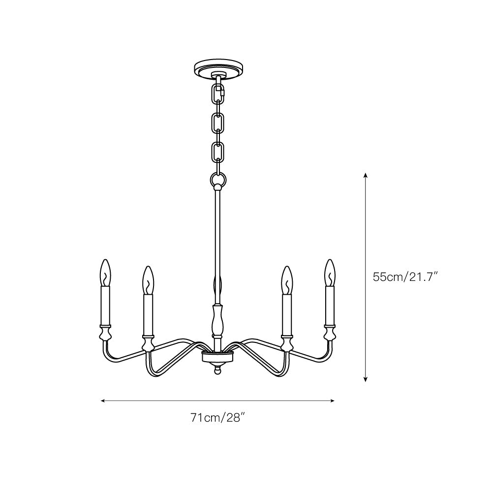 Ulsilus Vintage Industrial Brass Metal Chandelier - Lamp Copper