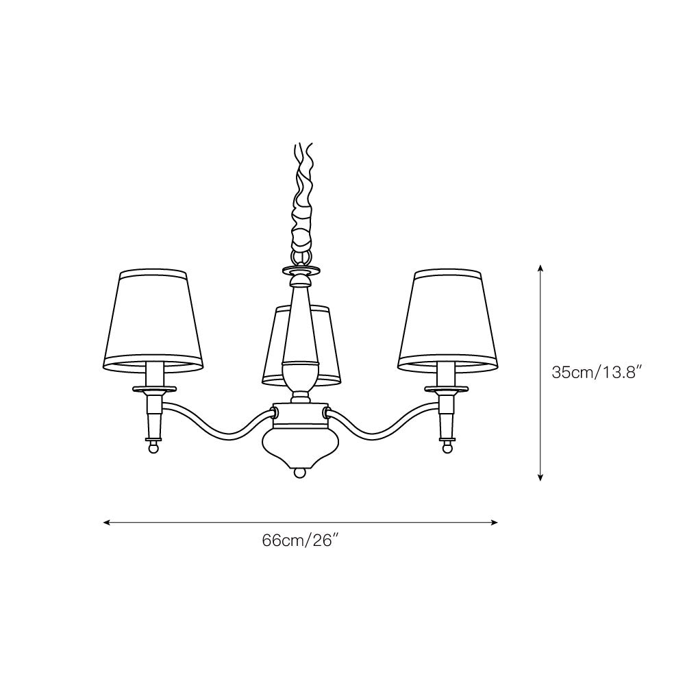 Zosolia Vintage Industrial Luxury Brass Fabric Chandelier - Lamp Copper