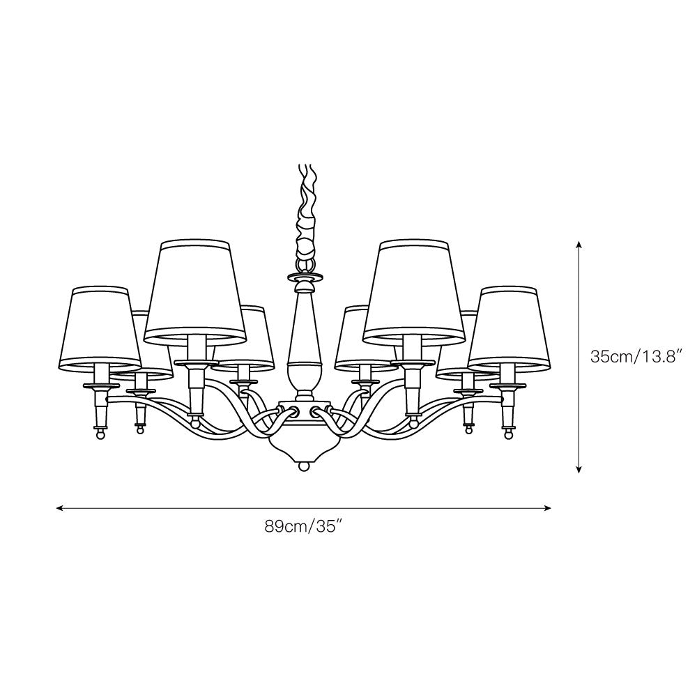 Zosolia Vintage Industrial Luxury Brass Fabric Chandelier - Lamp Copper