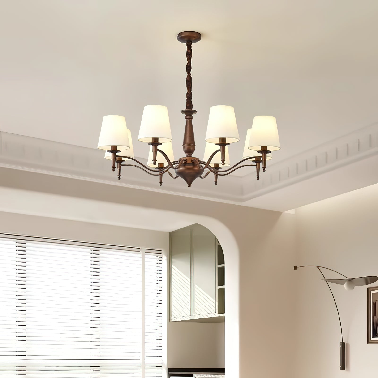 Zosolia Vintage Industrial Luxury Brass Fabric Chandelier - Lamp Copper