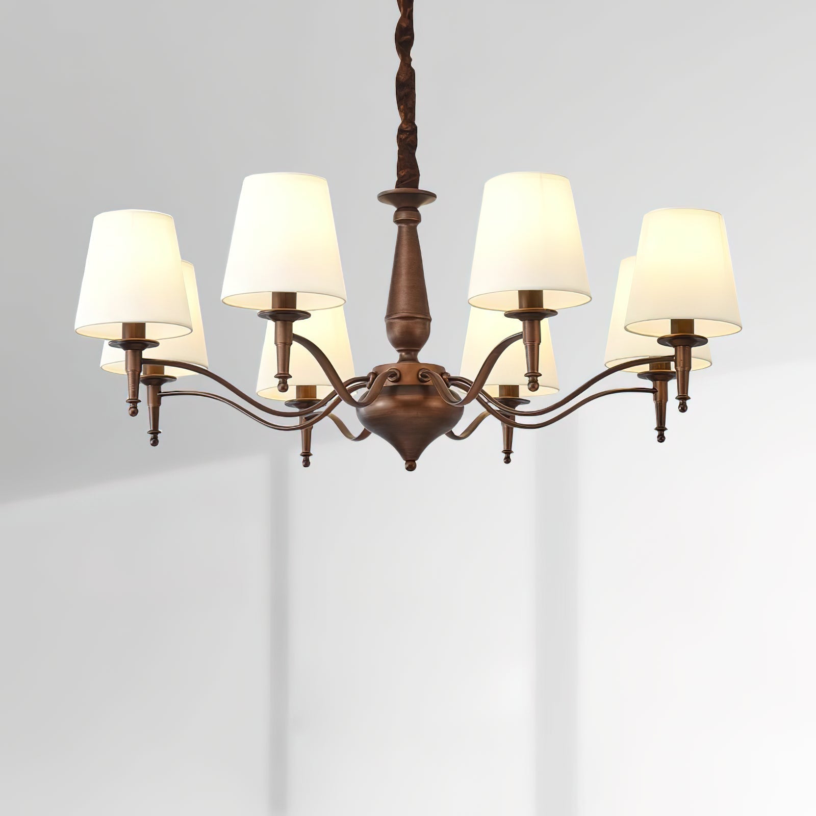 Zosolia Vintage Industrial Luxury Brass Fabric Chandelier - Lamp Copper