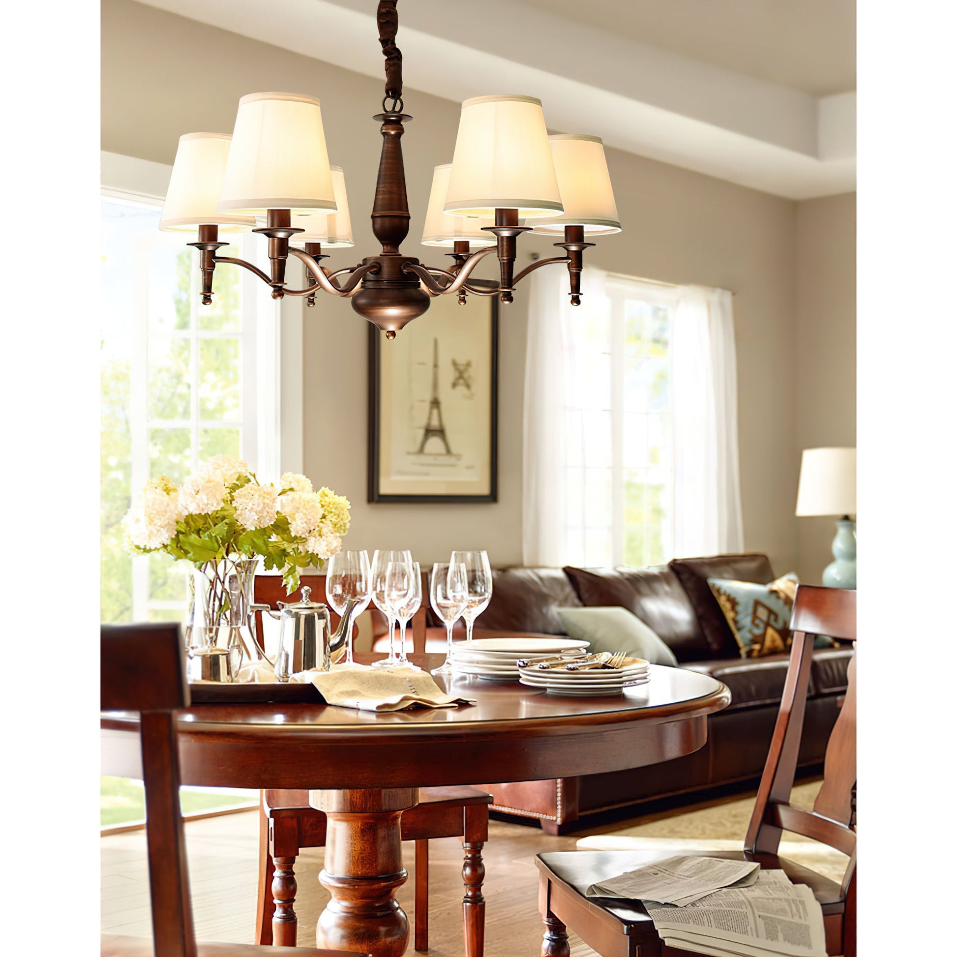 Zosolia Vintage Industrial Luxury Brass Fabric Chandelier - Lamp Copper