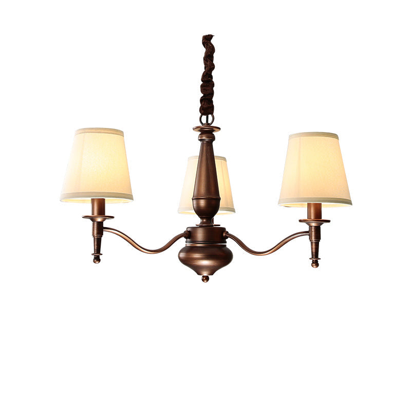 Zosolia Vintage Industrial Luxury Brass Fabric Chandelier - Lamp Copper