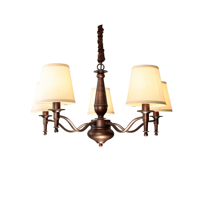 Zosolia Vintage Industrial Luxury Brass Fabric Chandelier - Lamp Copper